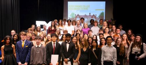 Peter Symonds Award Winners 2026 with Principal Sara Russell and Guest Speaker and Ecologist Pete Cooper
